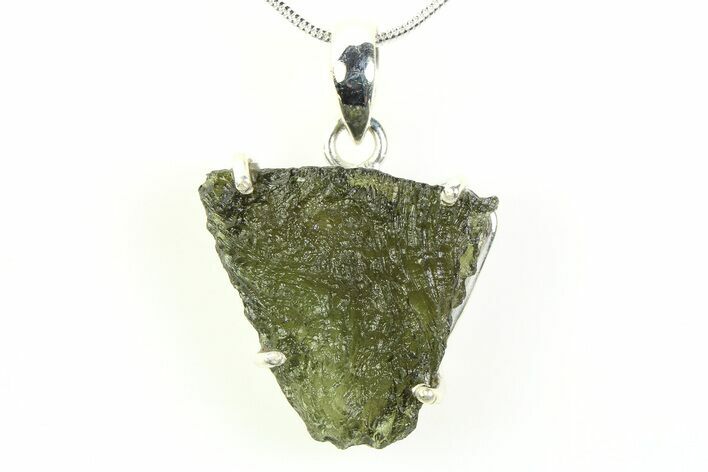 Green Moldavite Tektite Pendant ( g) - Czech Republic #359266